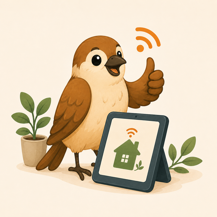 Freundliche Technikspatz Illustration